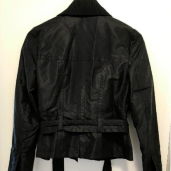 NWOT MAX&CO Black Nylon Belted Jacket Size M - Picture 2 of 8